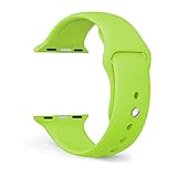 FanTEK Apple Watch Band Soft Silicone Sport Style Replacement iWatch Strap for Wrist Watch Models - 38mm - Medium/Large - Green