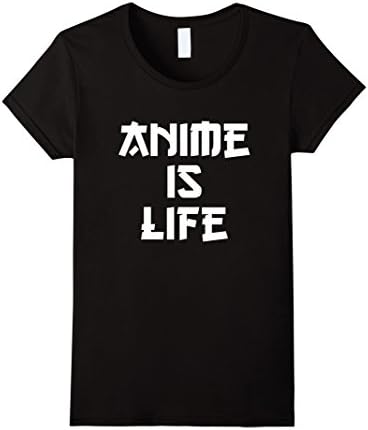 Womens Anime is Life T-Shirt Anime Japan Japanese Tee Small Black