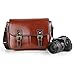 Koolertron Waterproof Vintage fashionable PU Leather DSLR Camera Bag Shoulder Messenger Bag Fit DSLR with 2 lenses For Canon Sony Nikon Canon Olympus And So On (Brown)
