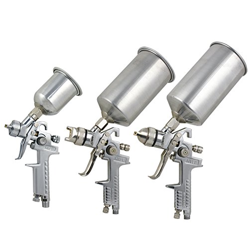Super-Deal-Set-of-3-HVLP-Stainless-steel-Auto-Paint-Gravity-Feed-Airbrush-Air-Spray-Gun-Kit-with-Cups-Air-Regulator-Maintenance-w-Free-Carrying-Case