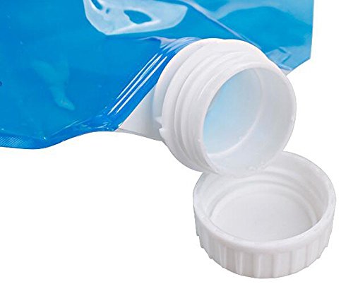 LE 3-Pack Collapsible BPA Free Water Container - Foldable Plastic Water Bag Carrier, Portable Water Storage Tank for Camping, Outdoor, Hiking,(blue&white&yellow)