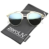 zeroUV - Modern Fashion Metal Double Bridge Mirror Lens Pantos Aviator Sunglasses 50mm