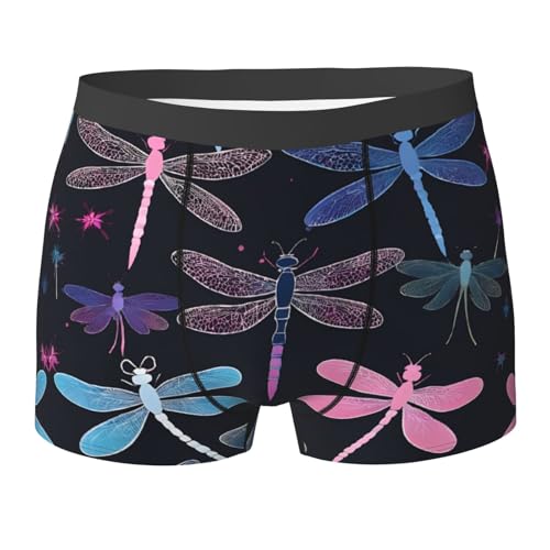 SYHEART Purple Dragonfly Print Men'S Boxer Briefs With Elastic Comfort Fit Design For All-Day Wear