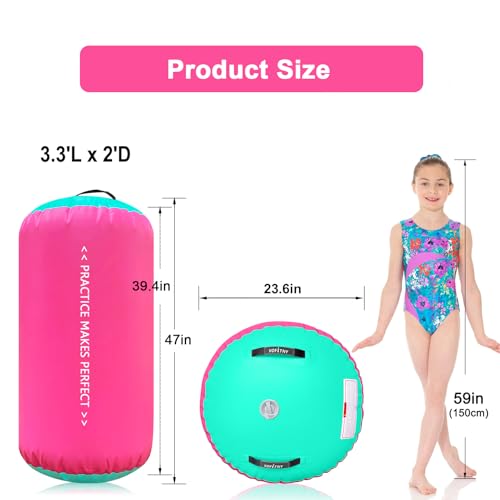 VOFiTNY Gymnastics Tumbling Equipment Air Barrel Inflatable Octagon Tumbler Roller Back-bend Trainer Chearleeding Mat Without Pump