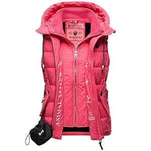 MARIKOO Taisaa overgangsjas voor dames, licht gewatteerd vest met capuchon, XS-3XL