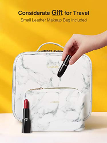 Luxtude Travel Makeup Bag Makeup Case Cosmetic bag, 2-Layer 10.4” Large PU Leather Make up bag Portable Professional Makeup Train Case Cosmetic Artist Storage Organizer with Dividers for Women, Marble 7 Luxtude Travel Makeup Bag Makeup Case Cosmetic bag, 2-Layer 10.4” Large PU Leather Make up bag Portable Professional Makeup Train Case Cosmetic Artist Storage Organizer with Dividers for Women, Marble