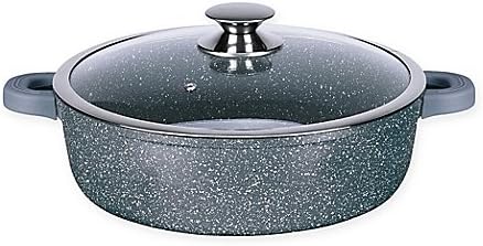 Imperial Marble Collection Cast Aluminum Nonstick Fry Pan in Grey | High-gauge aluminum construction (13")