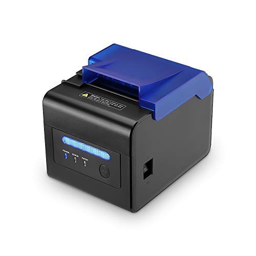 MUNBYN Kitchen Printer, 80MM Thermal POS Receipt Printer with Sound Beeping Alarm and Auto Cutter, USB RS232 Serial LAN Port, Waterproof Oilproof Support ESC/POS