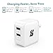 ImpactStrong 4.8A 24W RapidPower Dual USB Travel Wall Charger with SmartID Technology, Foldable Plug for iPhone 7 / SE / 6 / 6s Plus, iPad Air 2 / Pro / mini 3, Galaxy S7 / Edge / S6 and More - White