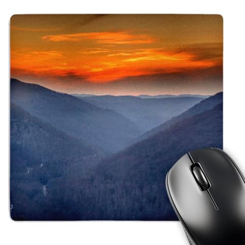 3dRose Mouse Pad West Virginia, Blackwater Falls Sp, Winter Sunset from Lindy P…