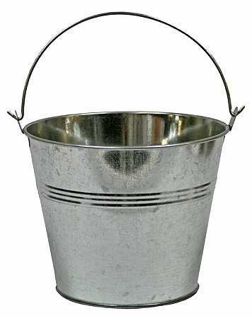 Set of 2-galvanized metal pail buckets size: 6" tall x 7-3/4…