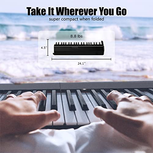 NikoMaku Digital Piano 88 Keys Foldable Portable Piano Keyboard
