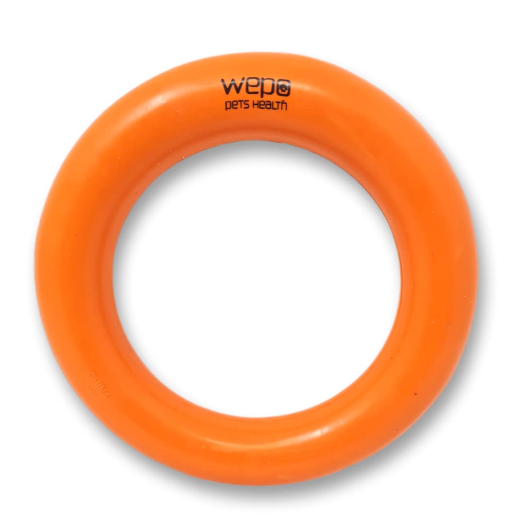 WEPO Teething Ring Dog Diameter 15 cm Orange - Puppy Chew Toy - Dog Activity - Dog Toy Large Dogs & Small Dogs - for Fetch, Throwing & Romping