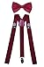 WDSKY Mens Braces for Trousers Leather Suspenders and Bow Tie Set