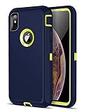 iMangoo iPhone Xs Max Case, iPhone 10s Max Case Outdoor Sports Heavy Duty Shockproof Case Full Body Protection Cover Non Slip Matte Surface Phone Case for iPhone X S Max 2018 6.5'' Navy Blue
