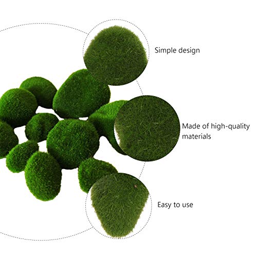 Cabilock 20 Stücke Künstliche Moossteine Mooskugel Moosbälle Terrarium Pflanzen Aquarium Steine Für Blumentopf Miniatur… – Bild 7