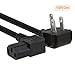 CableCreation 10 Feet 18 AWG Universal Power Cord for NEMA 5-15P Angle Type to IEC320 C13 Angle Type Cable, 3M / Black