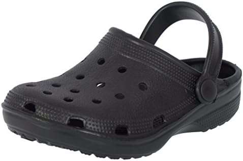 'Zac and Evan Boys\' Mules Black Rubber Clogs, Size 1-2'