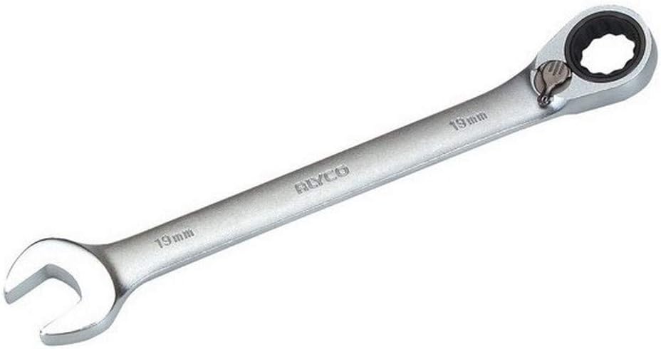 alyco 191815 Combination Spanner with Reversible Ratchet 72 Teeth CR-V Satin Matt 10 mm