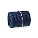 HOUSWEETY Natural Jute Burlap Mesh Ribbon Navy blue 6.0cm(2 3/8