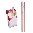 Mini Usb Plamsa Lighter Rechargeable Windproof Flameless Slim Protable Electronic Cigarette Lighters (Rose Gold)