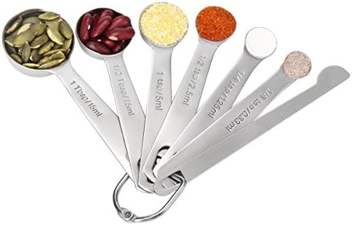 Tovantoe Ruler Stainless Steel Measuring Spoons for Dry and Liquid Ingredients Silver, Size Two