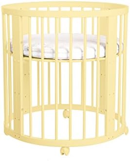 Convertible oval-shapped Crib ComfortBaby SmartGrow 7-in-1 (IVORY)