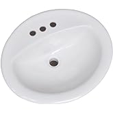 Design House 573428 Oval Drop-In Sink 20x17 Single Basin in White