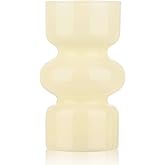 VanEnjoy Milky White Glass Hydroponic Vase, Colored Glass vase Flower, Three-Layer 7 inch Cylinder vase for Home Décor, Modern Glass Vase for Home, Office, Wedding