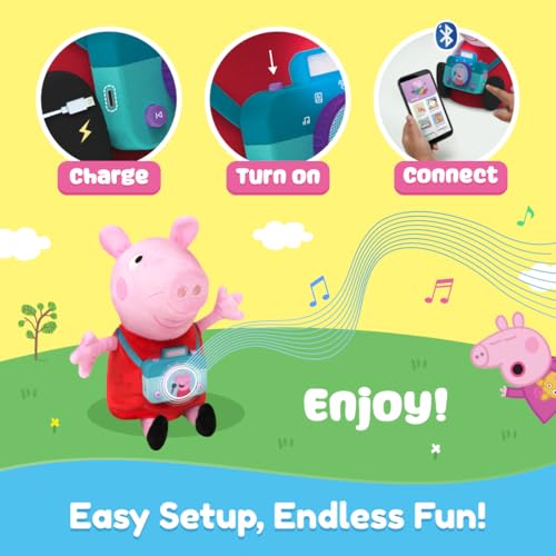 Shifu Peppa Pig Toy | Singing & Talking Plush | Interactive Soft Toy for Kids 3+ | Bluetooth Play with Rhymes, Stories & Pretend Play | Birthday Gift for Girls & Boys 2