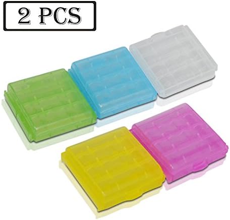 Mixing Color 10 PCS of AA / AAA 4 Cell Battery Storage Case (Green, Blue, White, Yellow, Rose Red)