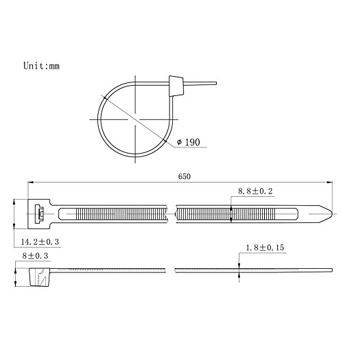 HS Heavy Duty Cable Zip Ties 26 Inch (50 Pack) Large Plastic Tie Straps