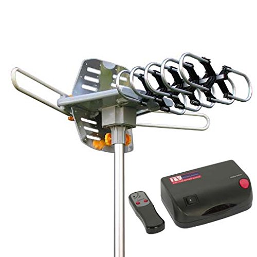 jeje TV Antenna Outdoor Amplified Motorized 360 Degree Rotation