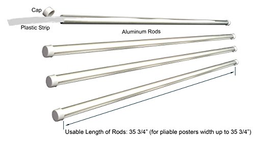 TheDisplayDeal TM Tripod Double-Sided Stand for Banner and Board Sign, Adjustable Size up to 71"H X 36"W (Stand+4Rods-36")