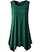 LARACE Womens Plus Size Tank Tops Summer Sleeveless Shirts Casual Loose Tunic Blouses(Deep Green L)