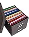Internet's Best Collapsible File Storage Organizer with Lid - Decorative Linen Filing & Storage Office Box – Hanging Letter/Legal Folder – Home Office Bins Cabinet – Grey Container - 2 Pack