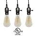 Vintage Pendant Light Socket with Dimmer, Sopoby Pendant Lamp Holder with 13.1ft Twisted Black Cloth Cord Hanging Light Fixture for Bulb E26/E27 Base, Industrial DIY Projects