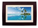 Sylvania SDPF1089 10-Inch LED Multimedia Wood Finished Digital Photo Frame with Remote Control and 2 GB Built in Memory (Brown) (Renewed)
