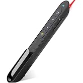 Wireless Presenter, Hyperlink Volume Control Presentation Clicker RF 2.4GHz USB PowerPoint Clicker Presentation Remote Control Pointer Slide Advancer (Black)