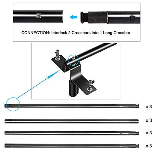 Emart Triple Crossbar 10 ft Wide 8.5 ft Height Backdrop Stand, Photo
