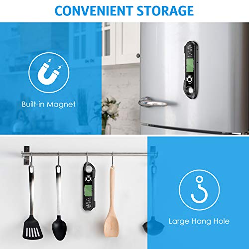 Brifit Meat Thermometer, Dual Probe Oven Safe Leave in Thermometer, Instant Read Food