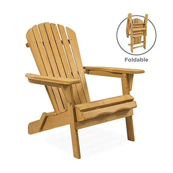 Best Choice Products Folding Wooden Adirondack Lounger Chair Accent