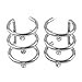 JOVIVI® 16g Stainless Steel 3 Row Helix Fake Cartilage Clip on Ear Cuff Wrap Earring - Clear Crystal