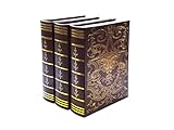 Bellagio-Italia Old World Book Box, Persian - Stores up to 144 DVDs, CDs, Blu-Rays or Valuables- Stores Cover Art - Acid Free Sheets