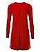MBJ Womens V-Neck Long Sleeve Pleats Tunic Dress Top - Made in USA