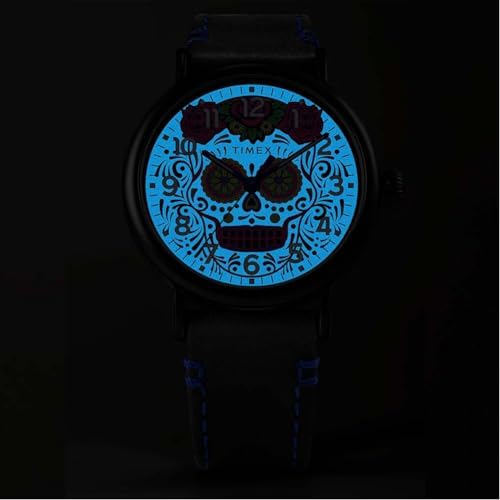 Herren Analog Quarz Armbanduhr Waterbury Standard Dia de los Muertos