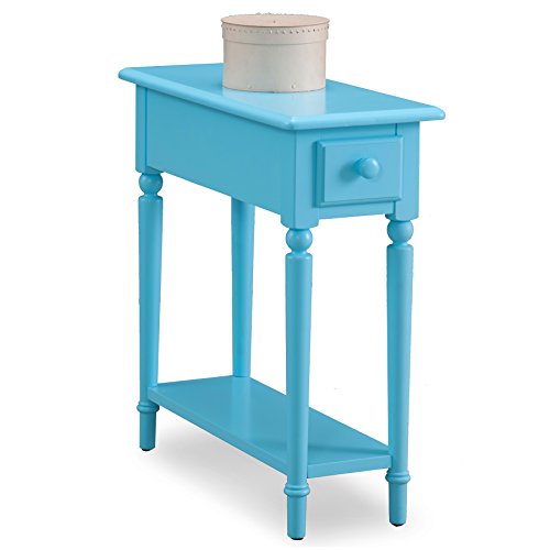Leick Coastal Narrow Chairside Table with Shelf, Regatta Blue