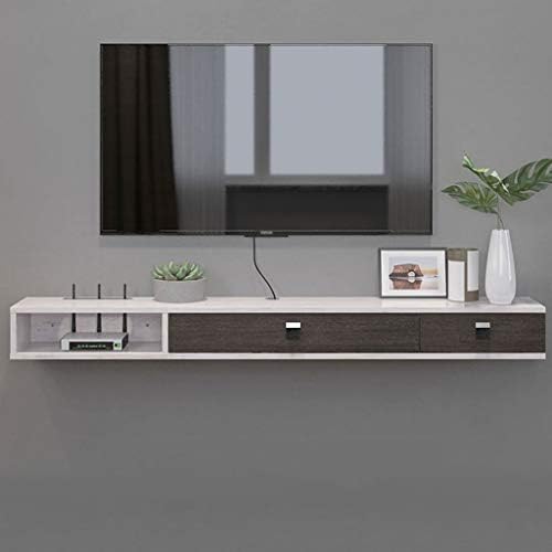壁掛け棚フローティング棚テレビキャビネットテレビコンソールテレビ棚ケーブルボックスdvdプレーヤー収納棚ルーター収納棚ベッドルーム用リビングルーム Color White Gray Size 1cm 気質アップ