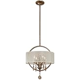Uttermost Alenya Drum Pendant 4 Light Silken Champagne Sheer Fabric - 17.75 inches Wide by inches deep