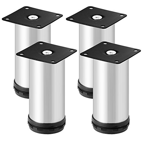 GenLed Metal Furniture Legs Kitchen Adjustable Feet Round Furniture Legs- 2" (Set of 8)
